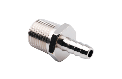 DRX6042 Connector - 1/8 MPT x 1/8 Barb, Brass construction Ref 0068 Image